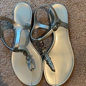 Guess Addison Flat Sandal Silver Shimmer
